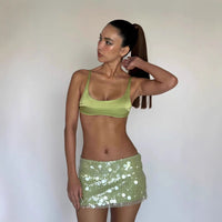 Women's Solid Color Simple Sequin Skirt