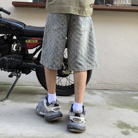 Summer Loose Straight Retro Five-point Denim Shorts