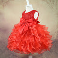 Girls' Bow String Beads Flower Princess Dress