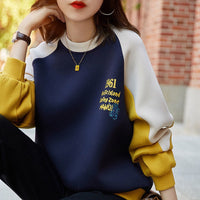 New Relaxed-fit Versatile Cotton Crewneck Hoodie