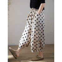 Loose-fitting Plus-size Womens Cotton-linen Harem Pants