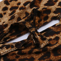 New Ladies Leopard Print Ribbon Sling Nightdress