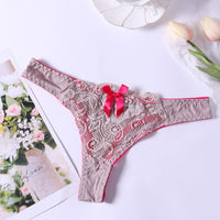 Lace Thong Women's Perspective Low Waist Cotton Briefs