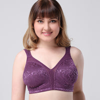 Embroidered Full-Cup Plus-Size Ultra-Thin Wireless Bra For Women