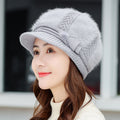 Women's Fashionable Warm Padded And Thick Knitted Wool Hat