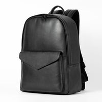 Full-grain Leather Backpack With Large Capacity For Laptops