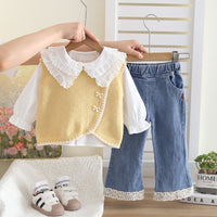 Girls' Baby Children's Clothing Bow Suit