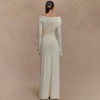 Fashionable Overseas Sexy V-Neck Pleated Sheath Dress