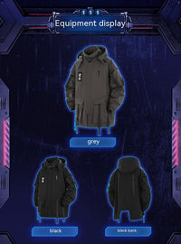 Winter New Functional Fan Moving Ribbon Hooded Cotton Jacket Men