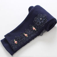 Spring And Autumn Little Girl Bottoming Zipper Pants For Outer Wear