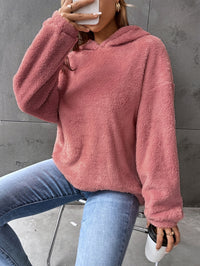 Women's Simple Fashion Hooded Double-sided Velvet Loose Long Sleeve Sweatershirt