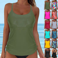 One-piece Swimsuit Round Neck Conservative Vest Swimming Top