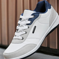 Fashion Light Sports Casual Men Shoes Autumn New Lace-Up Shoes Microfiber Leather Casual Shoes FLats Sneakers