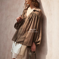 Design-oriented Lapel Shirt Top