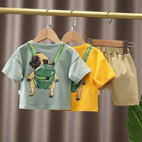 Creative Cartoon Printed Children's Short Sleeved Shorts Set