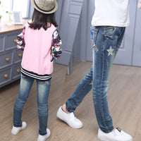 Girls' mid-rise jeans stretch footwear