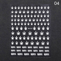 Nail Art New Large 3D Maple Leaf Sticker DIY 6-color Laser Bronzing Nail Decal