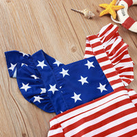 Striped star print jumpsuit