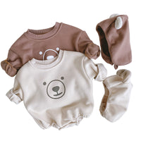 Girls Baby Korean Version Long-sleeved Fart One-piece Romper