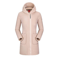 Mid long fleece jacket with hood