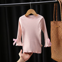Pit Striped Cotton Spring And Autumn Bottoming Shirt