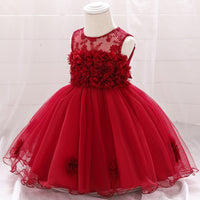 European And American Summer Children's Tube Top Flower Mesh Wedding Dress Pettiskirt