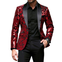 Men's Loose And Versatile Velvet Sequin Suit Jacket