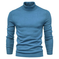 Casual Men's Solid Color Pullover Sweater High Neck