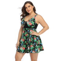 Oversized split print swimsuit