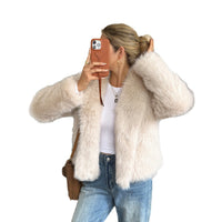 Fleece Long Sleeve Coat Women's Clothing