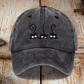 Washed Cotton Printed Hat Distressed Style Mens Vintage