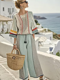 Women'S Loose Printed Pants Set