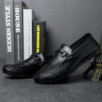 Casual Men's Solid Color Synthetic Leather Shoes
