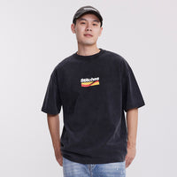 Men's Foam Color Printing Wash Short-sleeved T-shirt