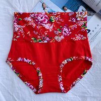 Women's High Waist Plus Size Printed Cotton Underwear