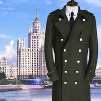 World War II Coat Woolen Coat Casual Windbreaker Korean Style Slim Long Warm Woolen Coat Metal Caviar