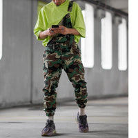 Men's camouflage suspenders trousers