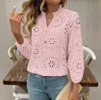 Buttoned Autumn-Season Colorful Casual Womens Shirt
