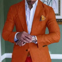 Men's Single Row Two Button Plaid Blazer