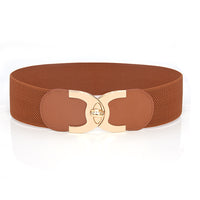 Fastener Decoration Wide Belt Women's Elastic Waistband