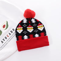 Christmas knitted hat with printed woolen hat