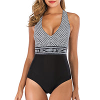 Solid color one-piece swimsuit