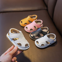Leather breathable toddler shoes