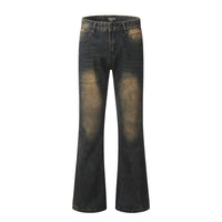 European And American Bootleg Pants Men's Design Niche Split Stitching Loose-fitting Wide-leg Trousers