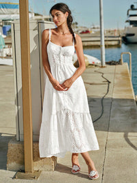 Solid-color Sleeveless Tube Top Backless Slip Dress