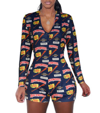 Women's printed long sleeve jumpsuit
