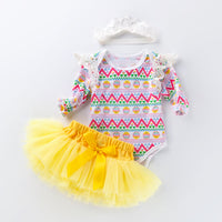 New baby long-sleeved wave pattern wings
