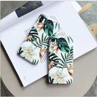 Compatible With AppleLOVECOM Flowers Banana Leaf Art Phone Case For IPhoneXS Max XR 6S 6 7 8 Plus X Retro Soft Floral Phone Back Case With Flowers Style