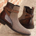 Color matching lattice belt buckle men's shoes