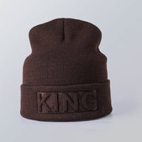 Solid color embossed knitted hat
